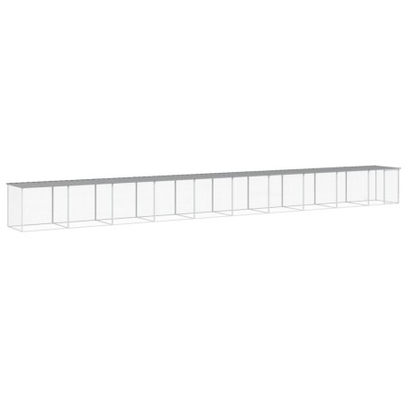 vidaXL Hühnerkäfig mit Dach Hellgrau 1003x98x90 cm Verzinkter Stahl