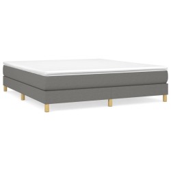 vidaXL Boxspringbett mit Matratze Dunkelgrau 160x200 cm Stoff