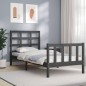 vidaXL Bettgestell mit Kopfteil Grau 90x190 cm Massivholz vidaXL Bettgestell mit Kopfteil Grau 90x190 cm Massivholz