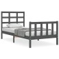 vidaXL Bettgestell mit Kopfteil Grau 90x190 cm Massivholz vidaXL Bettgestell mit Kopfteil Grau 90x190 cm Massivholz