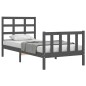 vidaXL Bettgestell mit Kopfteil Grau 90x190 cm Massivholz vidaXL Bettgestell mit Kopfteil Grau 90x190 cm Massivholz