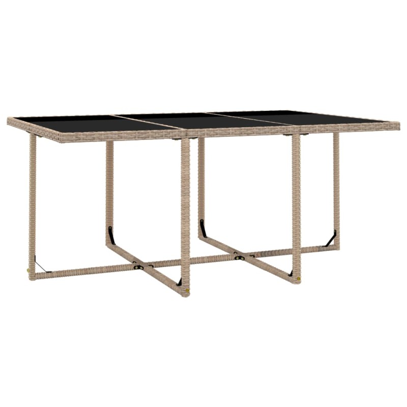 11-tlg. Garten-Essgruppe mit Auflagen Poly Rattan Beige 11-tlg. Garten-Essgruppe mit Auflagen Poly Rattan Beige