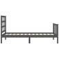 vidaXL Bettgestell mit Kopfteil Grau 90x190 cm Massivholz vidaXL Bettgestell mit Kopfteil Grau 90x190 cm Massivholz