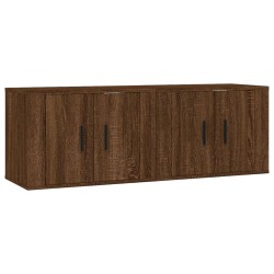 vidaXL TV-Wandschränke 2 Stk. Braun Eichen-Optik 57x34,5x40 cm