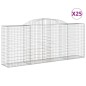 vidaXL Gabionen mit Hochbogen 25 Stk 300x50x120/140cm Verzinktes Eisen vidaXL Gabionen mit Hochbogen 25 Stk 300x50x120/140cm Verzinktes Eisen