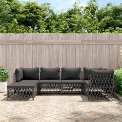 vidaXL 6-tlg. Garten-Lounge-Set mit Kissen Anthrazit Stahl