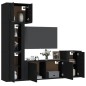 vidaXL 5-tlg. TV-Schrank-Set Schwarz Holzwerkstoff vidaXL 5-tlg. TV-Schrank-Set Schwarz Holzwerkstoff