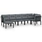 vidaXL 7-tlg. Garten-Lounge-Set Schwarz und Grau Poly Rattan vidaXL 7-tlg. Garten-Lounge-Set Schwarz und Grau Poly Rattan