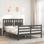 vidaXL Massivholzbett mit Kopfteil Grau 140x190 cm vidaXL Massivholzbett mit Kopfteil Grau 140x190 cm