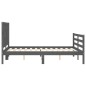 vidaXL Massivholzbett mit Kopfteil Grau 140x190 cm vidaXL Massivholzbett mit Kopfteil Grau 140x190 cm