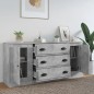 vidaXL Sideboards 3 Stk. Betongrau Holzwerkstoff vidaXL Sideboards 3 Stk. Betongrau Holzwerkstoff
