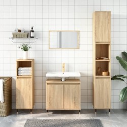 vidaXL 3-tlg. Badmöbel-Set Sonoma-Eiche Holzwerkstoff