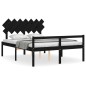 vidaXL Massivholzbett mit Kopfteil Schwarz 140x200 cm vidaXL Massivholzbett mit Kopfteil Schwarz 140x200 cm