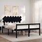 vidaXL Massivholzbett mit Kopfteil Schwarz 140x200 cm vidaXL Massivholzbett mit Kopfteil Schwarz 140x200 cm