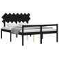 vidaXL Massivholzbett mit Kopfteil Schwarz 140x200 cm vidaXL Massivholzbett mit Kopfteil Schwarz 140x200 cm