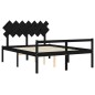 vidaXL Massivholzbett mit Kopfteil Schwarz 140x200 cm vidaXL Massivholzbett mit Kopfteil Schwarz 140x200 cm