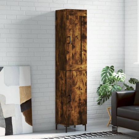 vidaXL Highboard Räuchereiche 34,5x34x180 cm Holzwerkstoff