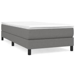 vidaXL Boxspringbett mit Matratze Dunkelgrau 100x200 cm Stoff