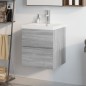 vidaXL Waschbeckenschrank mit Einbaubecken Grau Sonoma Holzwerkstoff vidaXL Waschbeckenschrank mit Einbaubecken Grau Sonoma Holzwerkstoff