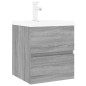 vidaXL Waschbeckenschrank mit Einbaubecken Grau Sonoma Holzwerkstoff vidaXL Waschbeckenschrank mit Einbaubecken Grau Sonoma Holzwerkstoff