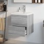 vidaXL Waschbeckenschrank mit Einbaubecken Grau Sonoma Holzwerkstoff vidaXL Waschbeckenschrank mit Einbaubecken Grau Sonoma Holzwerkstoff
