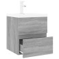 vidaXL Waschbeckenschrank mit Einbaubecken Grau Sonoma Holzwerkstoff vidaXL Waschbeckenschrank mit Einbaubecken Grau Sonoma Holzwerkstoff