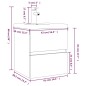 vidaXL Waschbeckenschrank mit Einbaubecken Grau Sonoma Holzwerkstoff vidaXL Waschbeckenschrank mit Einbaubecken Grau Sonoma Holzwerkstoff