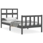 vidaXL Massivholzbett mit Kopfteil Grau 90x200 cm vidaXL Massivholzbett mit Kopfteil Grau 90x200 cm
