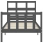 vidaXL Massivholzbett mit Kopfteil Grau 90x200 cm vidaXL Massivholzbett mit Kopfteil Grau 90x200 cm