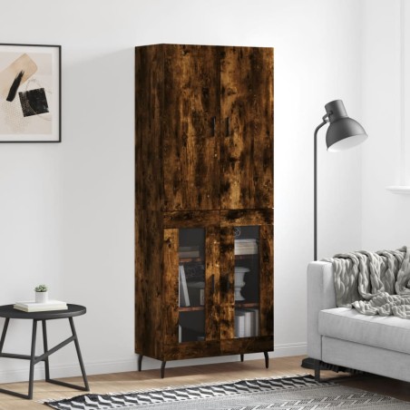 vidaXL Highboard Räuchereiche 69,5x34x180 cm Holzwerkstoff