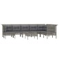 vidaXL 9-tlg. Garten-Lounge-Set mit Kissen Grau Poly Rattan vidaXL 9-tlg. Garten-Lounge-Set mit Kissen Grau Poly Rattan