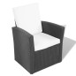4-tlg. Garten-Lounge-Set mit Auflagen Poly Rattan Schwarz 4-tlg. Garten-Lounge-Set mit Auflagen Poly Rattan Schwarz