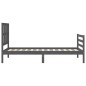 vidaXL Massivholzbett mit Kopfteil Grau 100x200 cm vidaXL Massivholzbett mit Kopfteil Grau 100x200 cm
