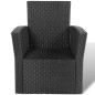 4-tlg. Garten-Lounge-Set mit Auflagen Poly Rattan Schwarz 4-tlg. Garten-Lounge-Set mit Auflagen Poly Rattan Schwarz