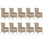 vidaXL 11-tlg. Garten-Essgruppe mit Kissen Beige Poly Rattan vidaXL 11-tlg. Garten-Essgruppe mit Kissen Beige Poly Rattan