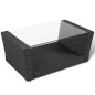 4-tlg. Garten-Lounge-Set mit Auflagen Poly Rattan Schwarz 4-tlg. Garten-Lounge-Set mit Auflagen Poly Rattan Schwarz