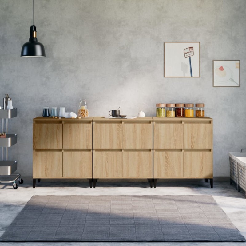 vidaXL Sideboards 3 Stk. Sonoma-Eiche 60x35x70 cm Holzwerkstoff vidaXL Sideboards 3 Stk. Sonoma-Eiche 60x35x70 cm Holzwerkstoff