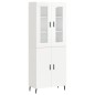 vidaXL Highboard Hochglanz-Weiß 69,5x34x180 cm Holzwerkstoff vidaXL Highboard Hochglanz-Weiß 69,5x34x180 cm Holzwerkstoff