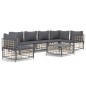 vidaXL 7-tlg. Garten-Lounge-Set mit Kissen Anthrazit Poly Rattan vidaXL 7-tlg. Garten-Lounge-Set mit Kissen Anthrazit Poly Rattan