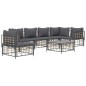 vidaXL 7-tlg. Garten-Lounge-Set mit Kissen Anthrazit Poly Rattan vidaXL 7-tlg. Garten-Lounge-Set mit Kissen Anthrazit Poly Rattan