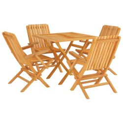 vidaXL 5-tlg. Garten-Essgruppe Massivholz Teak
