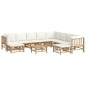 vidaXL 11-tlg. Garten-Lounge-Set mit Cremeweißen Kissen Bambus vidaXL 11-tlg. Garten-Lounge-Set mit Cremeweißen Kissen Bambus