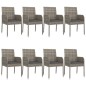 vidaXL 9-tlg. Garten-Essgruppe mit Kissen Schwarz und Grau Poly Rattan vidaXL 9-tlg. Garten-Essgruppe mit Kissen Schwarz und Grau Poly Rattan