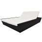 Outdoor-Lounge-Bett mit Polster Poly Rattan Schwarz Outdoor-Lounge-Bett mit Polster Poly Rattan Schwarz