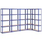 vidaXL Regale mit 5 Böden 5 Stk. Blau Stahl & Holzwerkstoff vidaXL Regale mit 5 Böden 5 Stk. Blau Stahl & Holzwerkstoff