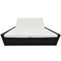 Outdoor-Lounge-Bett mit Polster Poly Rattan Schwarz Outdoor-Lounge-Bett mit Polster Poly Rattan Schwarz