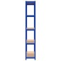 vidaXL Regale mit 5 Böden 5 Stk. Blau Stahl & Holzwerkstoff vidaXL Regale mit 5 Böden 5 Stk. Blau Stahl & Holzwerkstoff