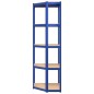 vidaXL Regale mit 5 Böden 5 Stk. Blau Stahl & Holzwerkstoff vidaXL Regale mit 5 Böden 5 Stk. Blau Stahl & Holzwerkstoff