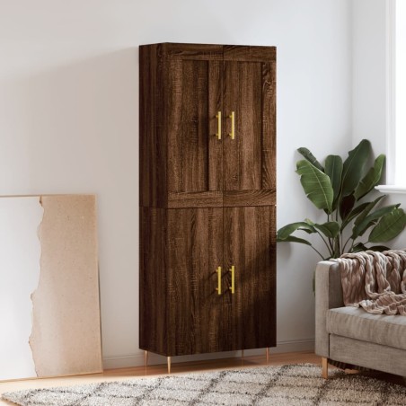 vidaXL Highboard Braun Eichen-Optik 69,5x34x180 cm Holzwerkstoff