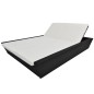 Outdoor-Lounge-Bett mit Polster Poly Rattan Schwarz Outdoor-Lounge-Bett mit Polster Poly Rattan Schwarz